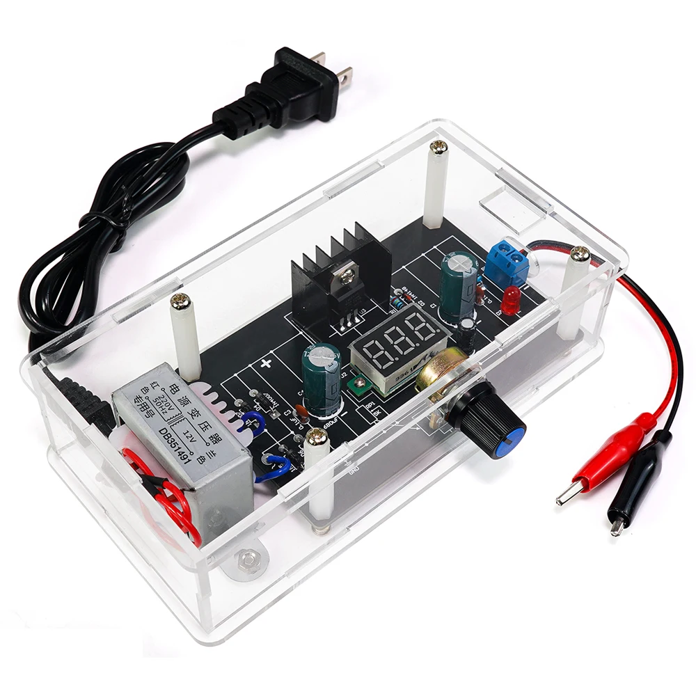 DIY Kit Electronic LM317 Adjustable DC Regulated Voltage 110V 220V DIY Soldering Kit Output Voltages 1.25V-12.5V Digital Display