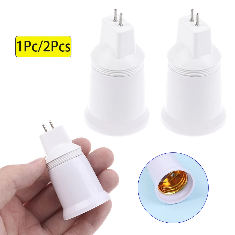 

1Pc/2Pcs MR16 G5.3 To E26/E27 Plug-in Lampholder Changed To Threaded Lampholder Lamp Holder Converter Adapter Screw Socket