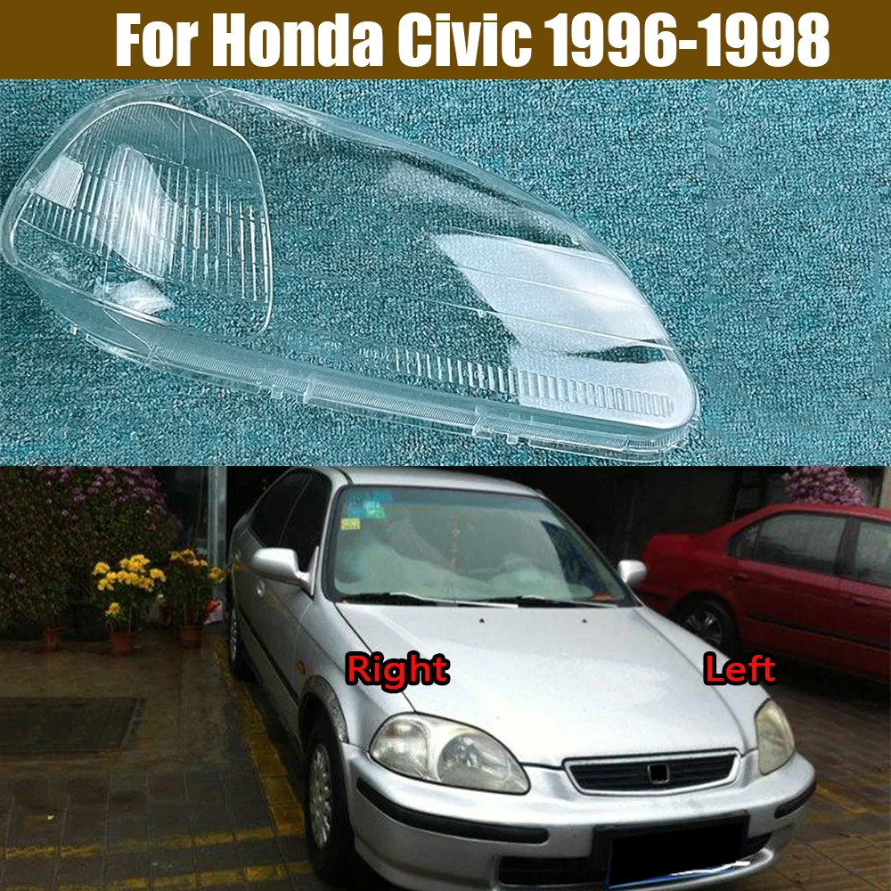 

For Honda Civic 1996-1998 Headlamp Cover Transparent Lamp Shade Shell Lens Plexiglass Replace Original Lampshade