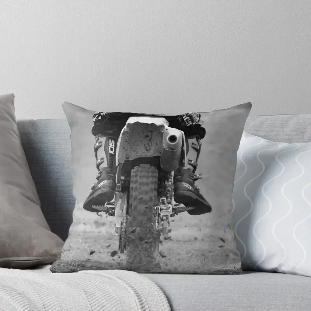 

Moto x motorcycle kicking up the dirt Throw Pillow Luxury Living Room Decorative Cushions Covers For Sofas pillow