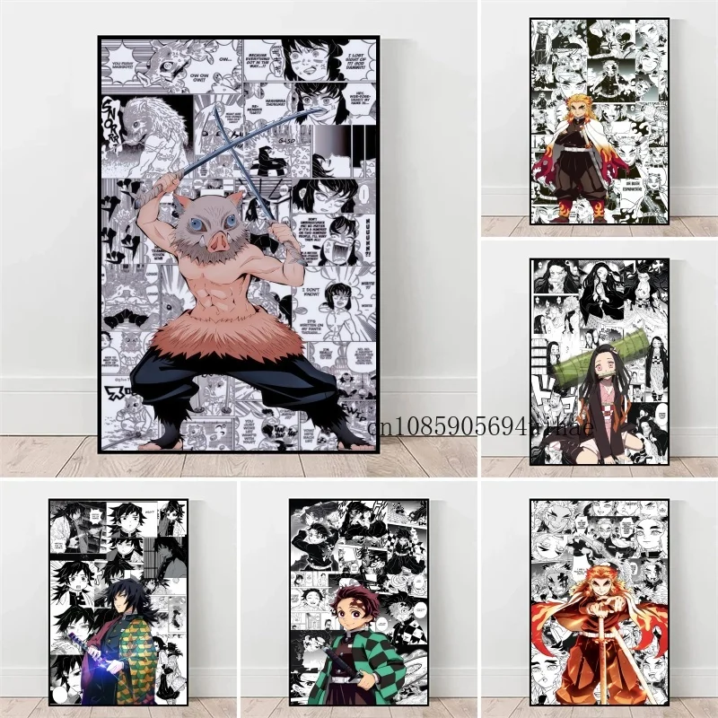 

Demon Slayer Anime Figure Picture Bizarre Adventure/Jujutsu Kaisen/ Kamado Nezuko Room Home Decor Poster Wall Children's Gift