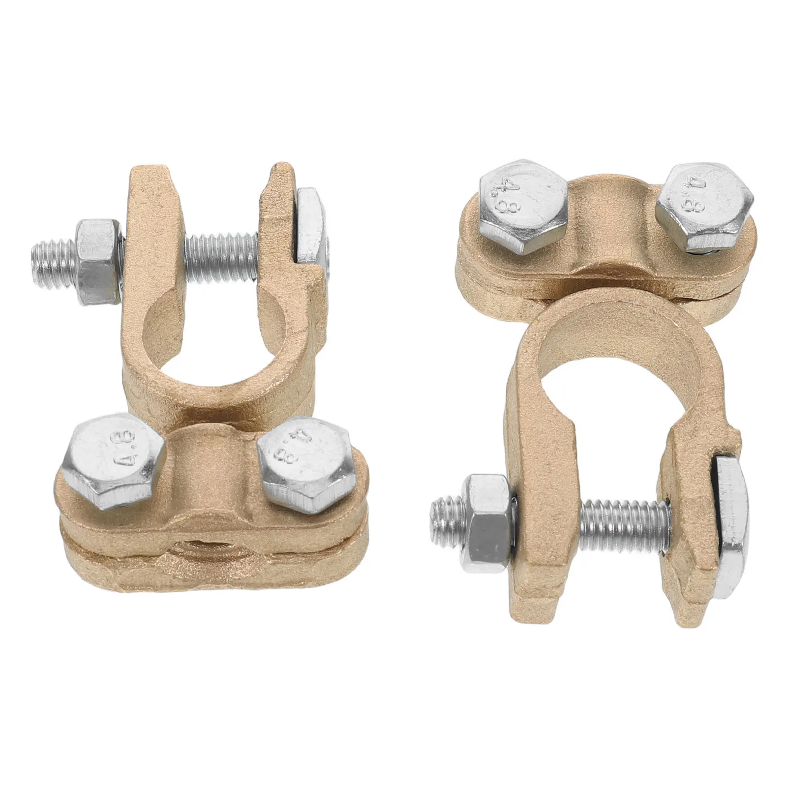 

2Pcs Premium Brass Battery Terminal Clamps 12V Heavy Duty Automotive Battery Connector Set for Car Truck Suv Rv Marine Boat Lawn
