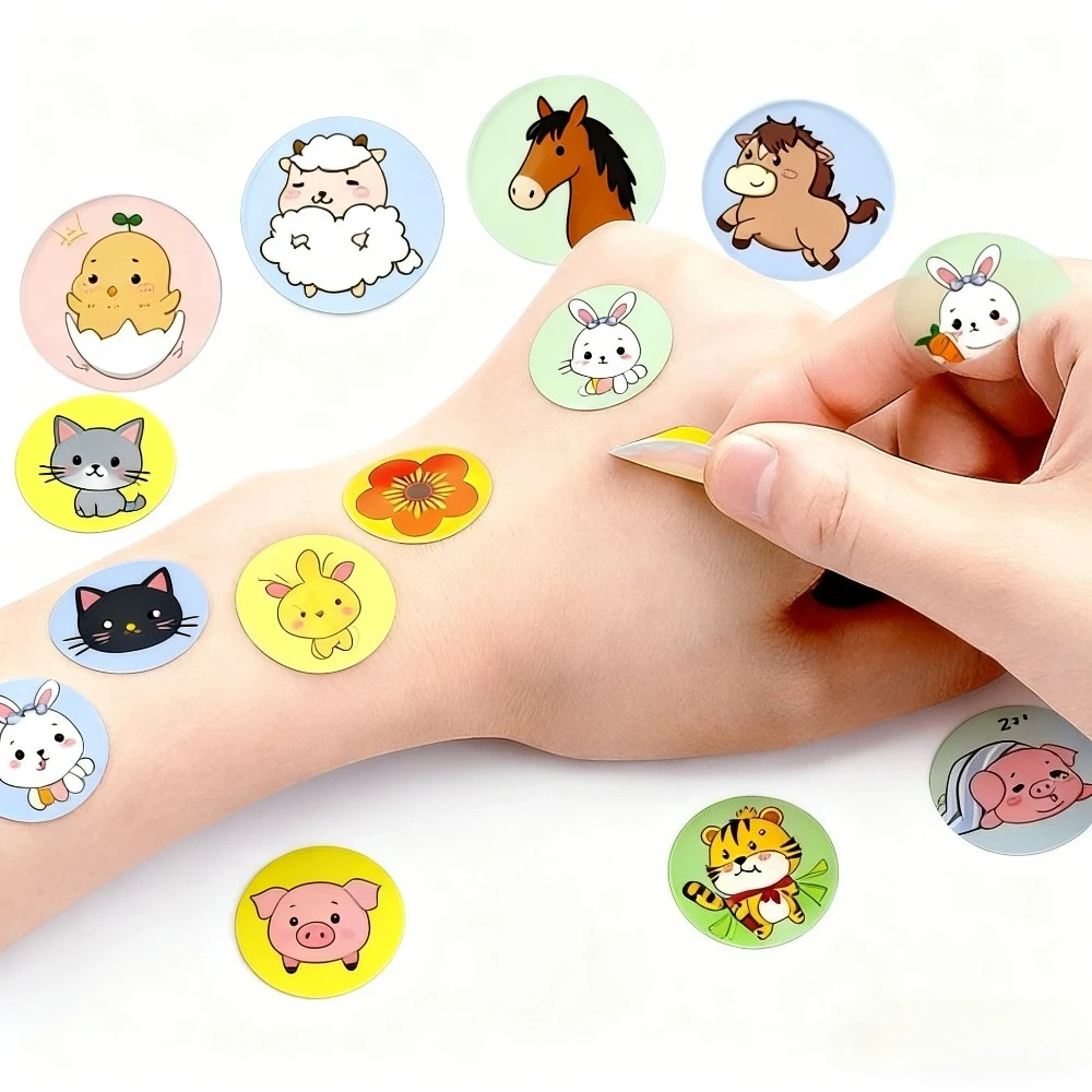 

120pcs/set PE Cartoon Round Band Aid Plasters Wound Dressing Patch First Aid Strips Waterproof Adhesive Bandages Kit