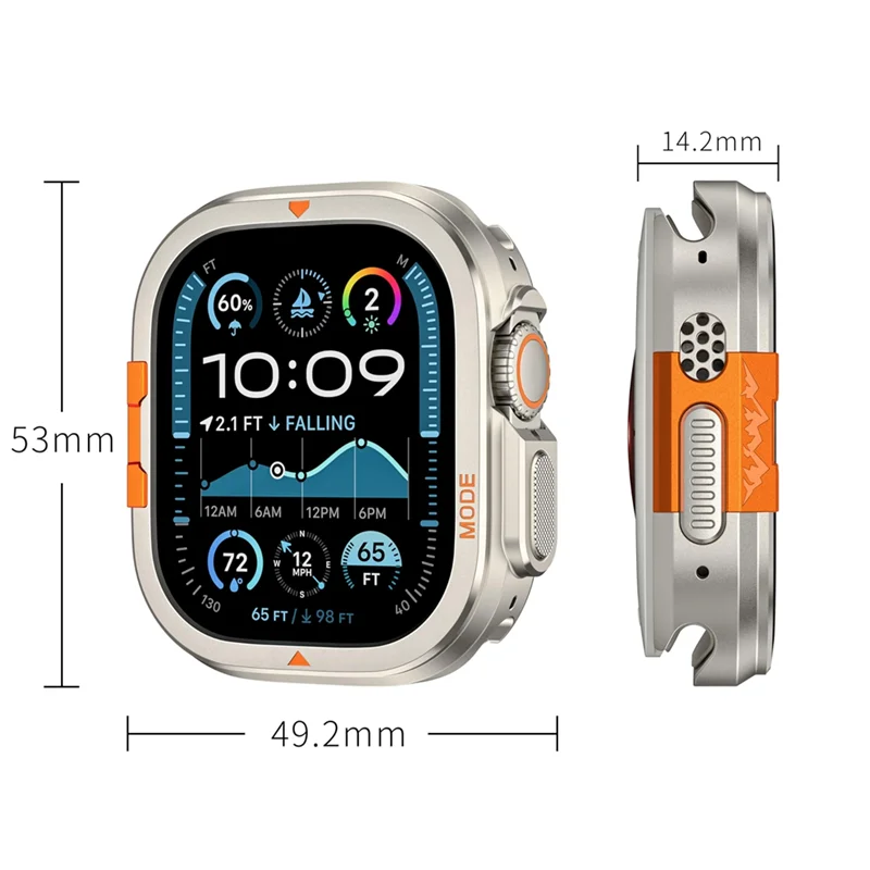 Casing Logam Indah untuk Jam Tangan Ultra 2 49Mm Casing Pelindung Penutup Bumper Putar dengan Cangkang Belakang untuk Iwatch Ultra 2/Ultra
