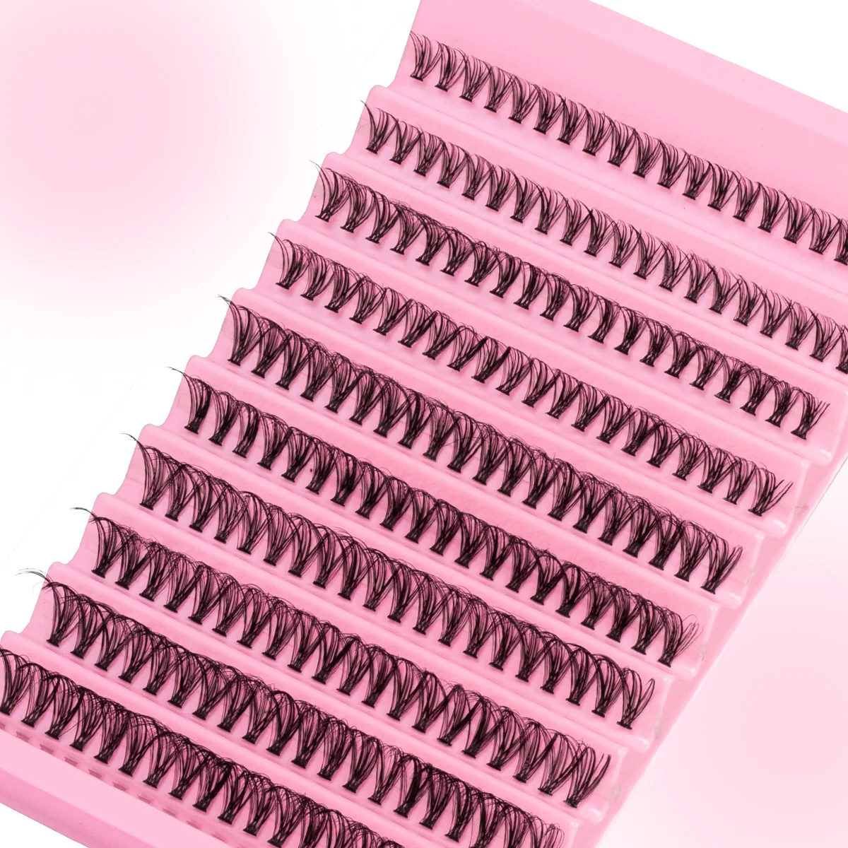 Zestaw do przedłużania rzęs 200 sztuk, kępki rzęs 30D 40D, naturalne, z klejem i utrwalaczem, pęseta do rzęs, rzęsy pojedyncze, efekt wispy.