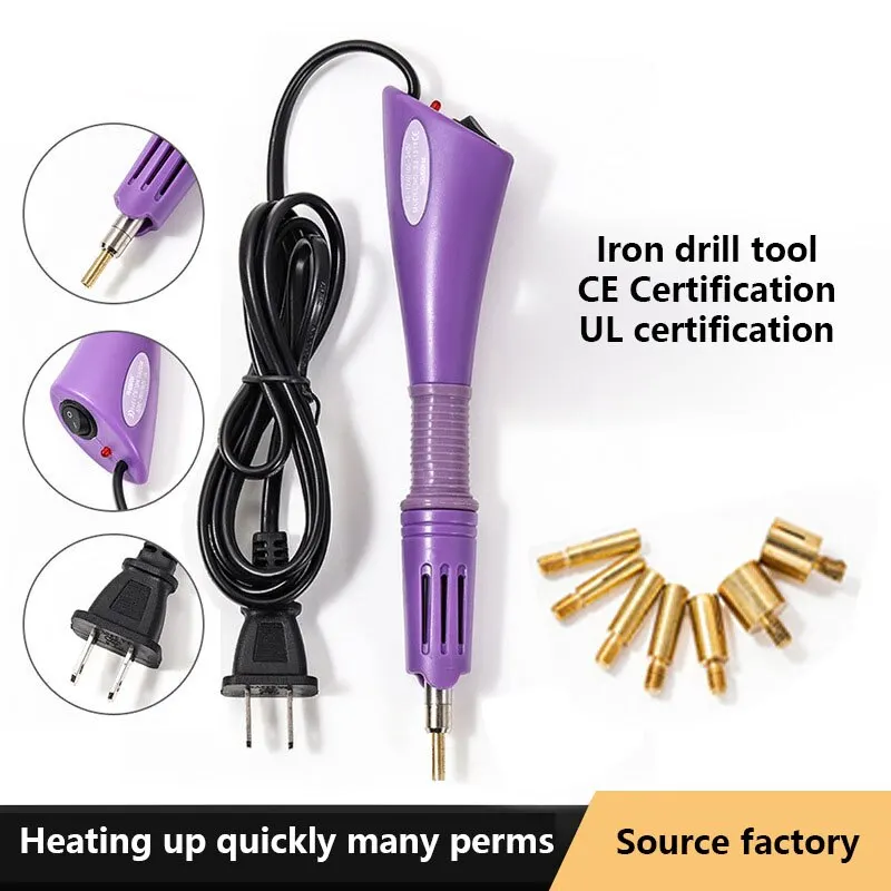 EU /US Purple Hotfix Rhinestone Applicator Hot Fix Applicator Fast Heating Iron-on Wand Heat-fix Rhinestones Glass Diamond Tool