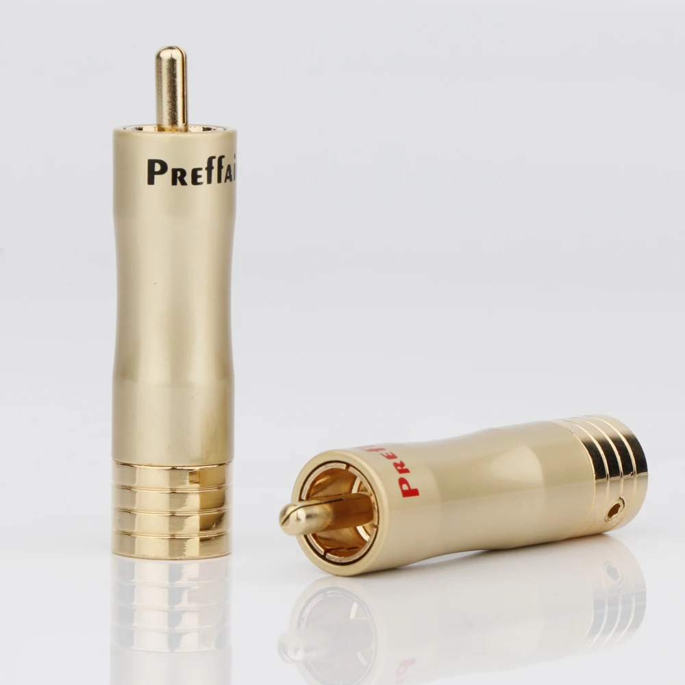 4 шт. HIFI аудио разъем RCA 24-каратный позолоченный адаптер аудио фонокорпусный разъем для пайки RCA ремонтные концы HIFI 8 мм штекер кабеля