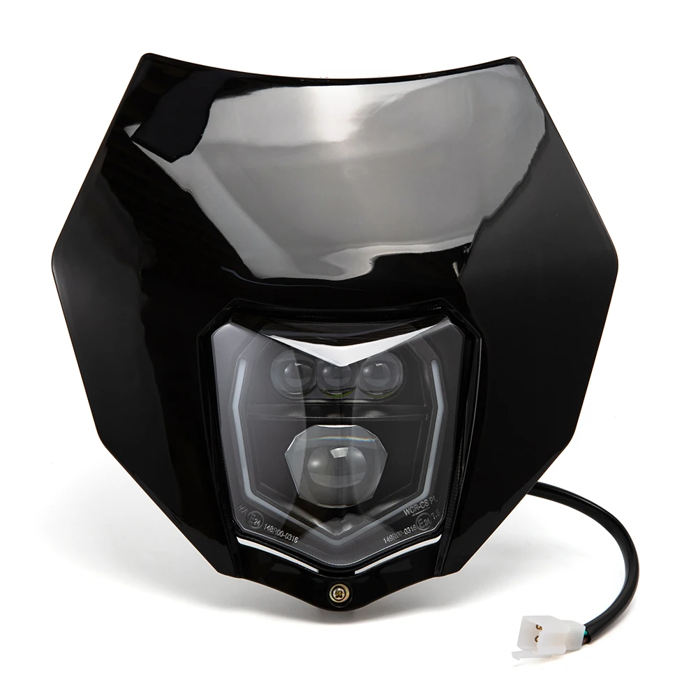 

Evomosa Motorcycle LED Headlight Plate For EXC XC SX MX XC 125 250 300 450 Supermoto Enduro Universal Dirt Bike Headlights