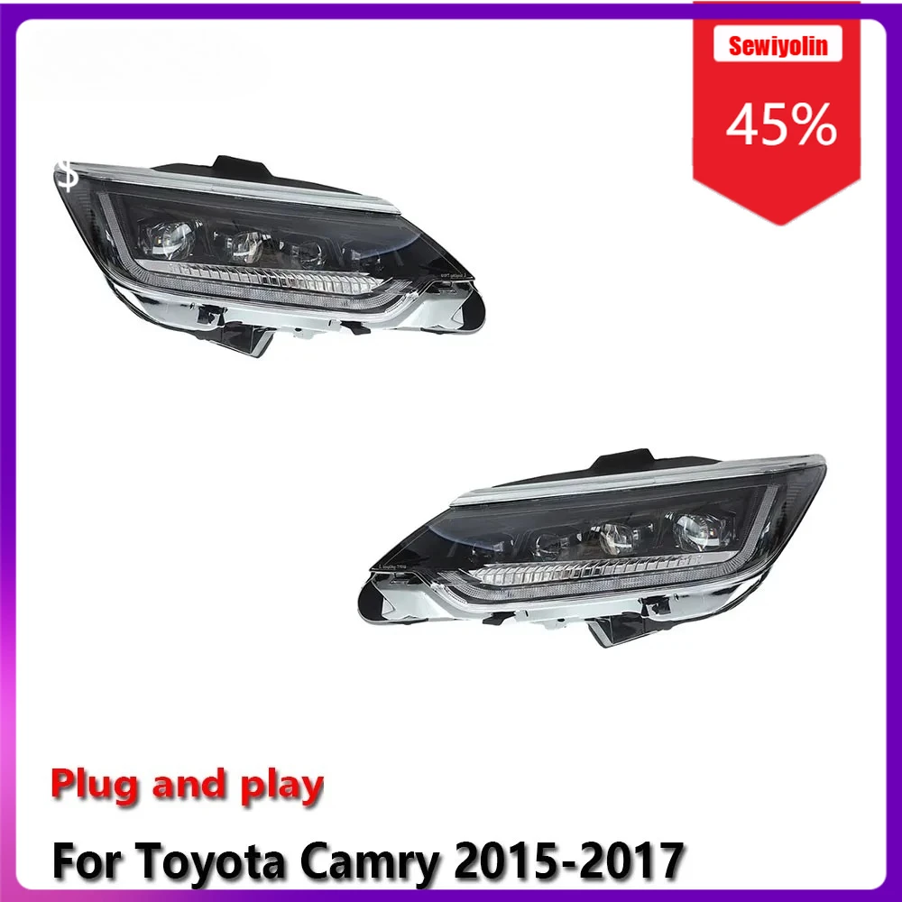 

Автомобильные светодиодные лампы Sewiyolin в сборе для Toyota Camry 2015-2017, противотуманные фары DRL, стоп-сигнал поворота