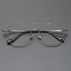 Japanese Design Pilot Titanium Suqare Glasses Frame Men Optical Eyeglasses Women Myopia Reading Prescription Eyewear Spectacles