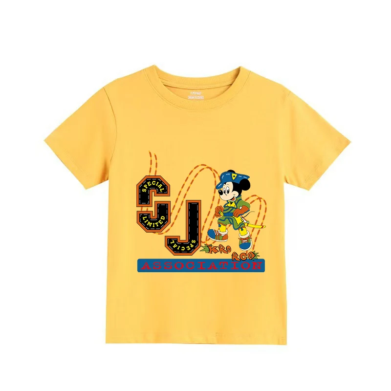 

Children's Short-sleeved Fashion T-shirt Disney Mickey Summer Wear Loose Cotton Cute Niche Design