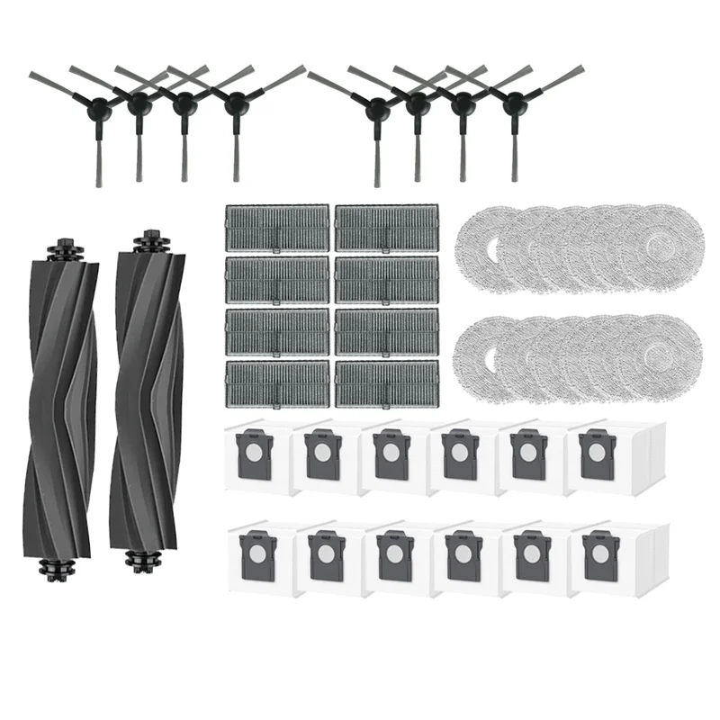 

ABVI-42 Pcs For Dreame Mova E30 Ultra Roller Side Brush HEPA Filter Mop Pad Dust Bag Ultra Durable Accessories