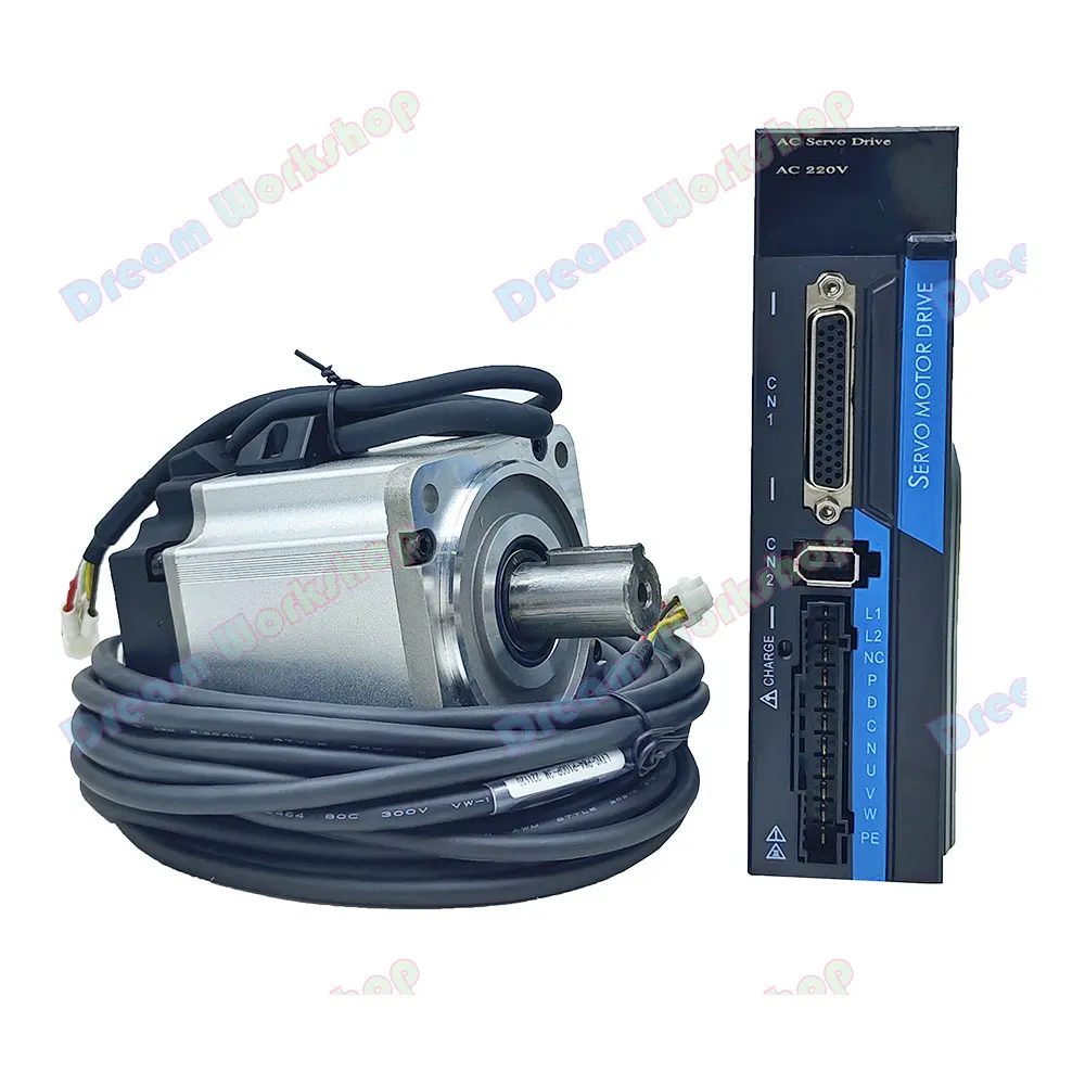 

1Kw servomotor 220V 80/small AC Servo motor Kit 3.2N·M 3000RPM Single-Phase ac drive permanent magnet Matched Driver