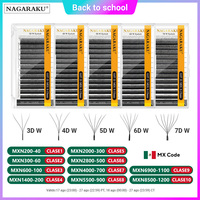 NAGARAKU Automatic Flowering 3D 4D 5D 6D 7D 8D W Shape All Size Premade Fans Eyelash Extensions Natural Soft Individual Lashes