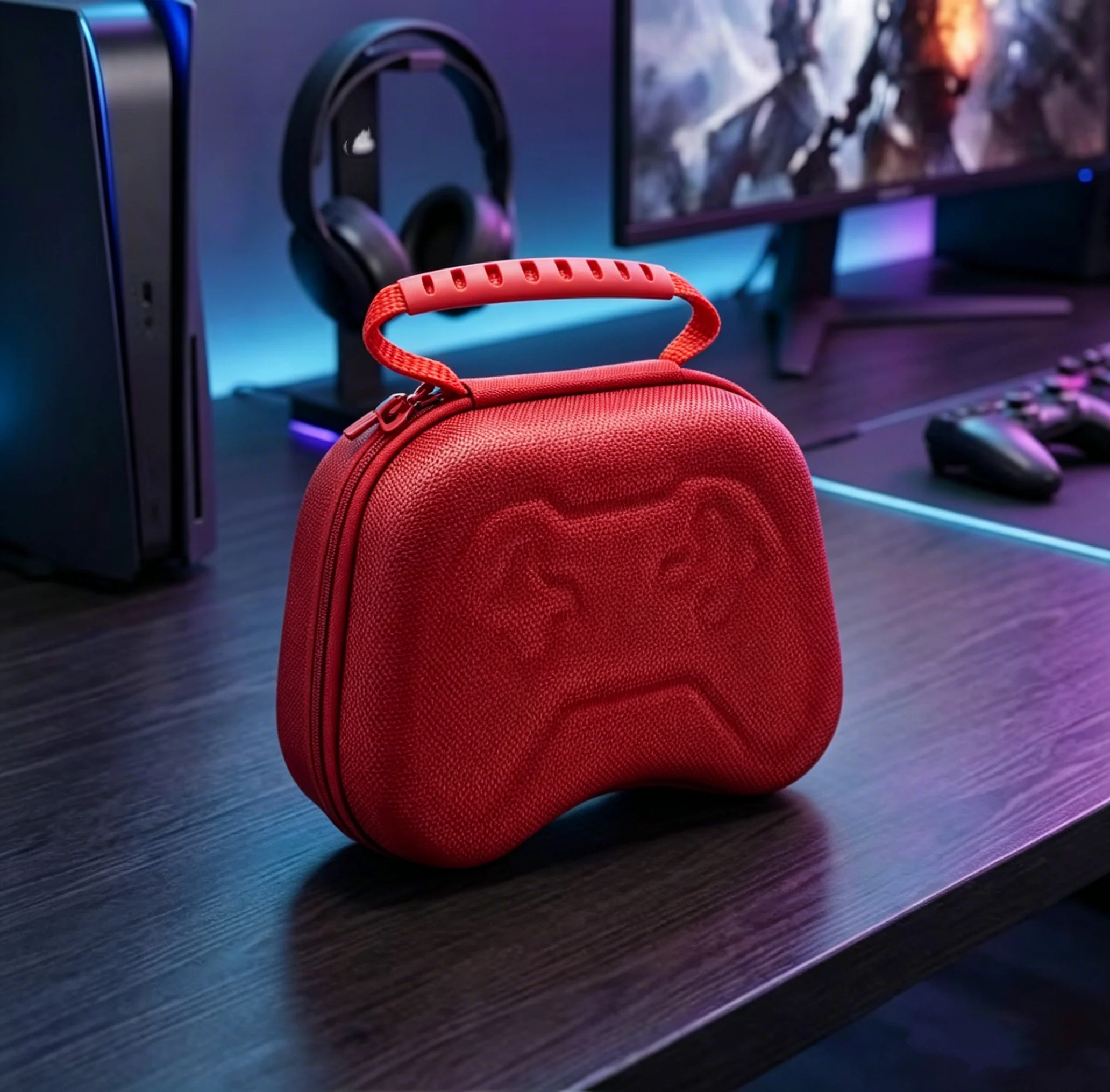 Red New Universal Game Controller Bag For PS4 PS5 XBOX Steam Controller 2 Carrying Storage Bag Protective Zipper Case 2026