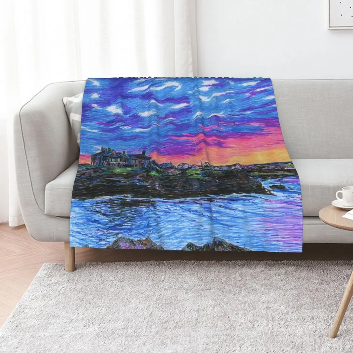 Sunset over Trearddur Bay Throw Blanket Weighted Luxury heavy to sleep Loose For Sofa Thin Picnic Blankets