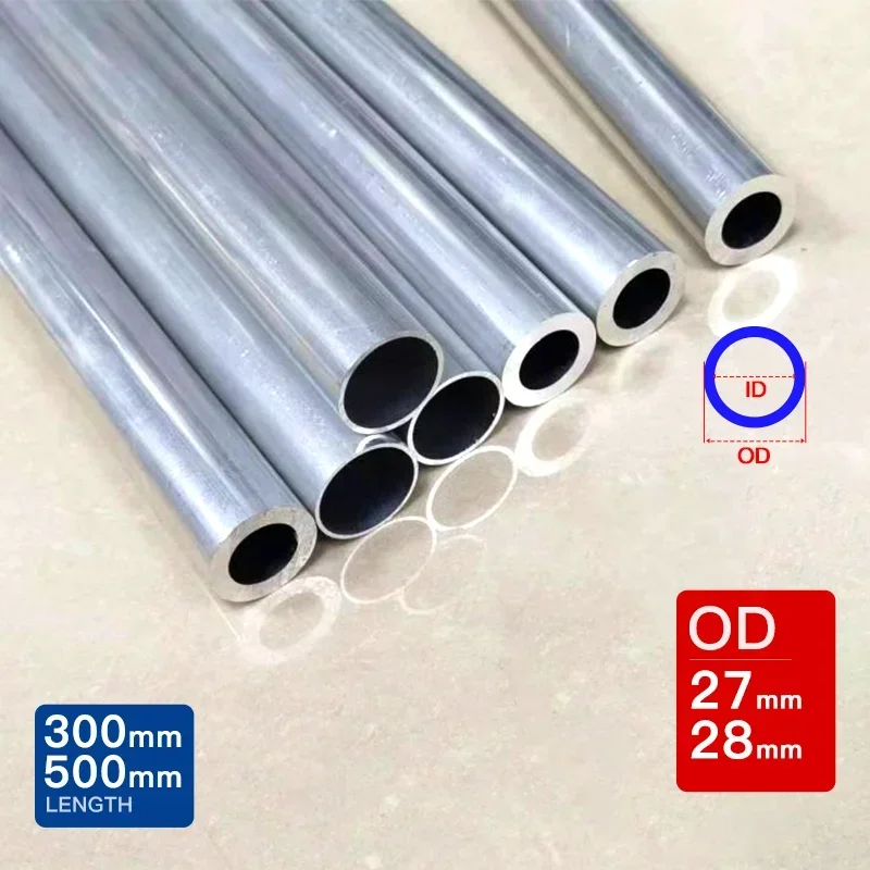 aluminum pipe outer diameter 27 28mm length300 500mm Hollow straight round aluminuim tube piping 6063 Thick walled Big