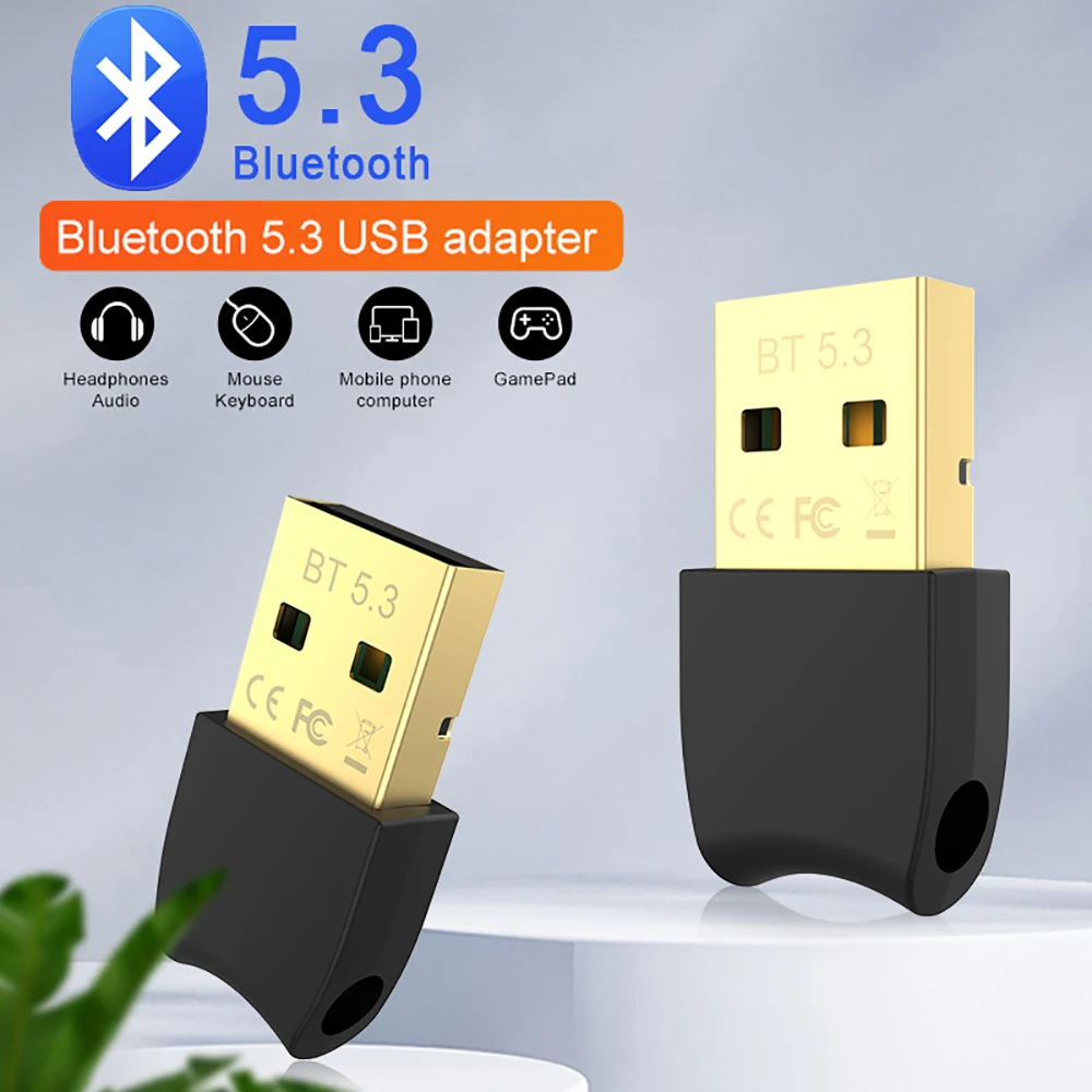 USB 블루투스 5.3 어댑터, USB 오디오 수신기 송신기, 블루투스 5.3 동글 어댑터, PC 노트북 무선 스피커 어댑터