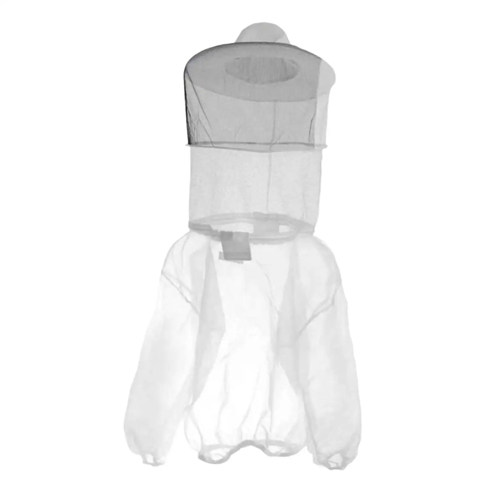White Mesh Beekeeping Smock Suit Beekeeper Costume with Fencing Hat Hood for All for Beekeeping Garden and Apiary Work view 3