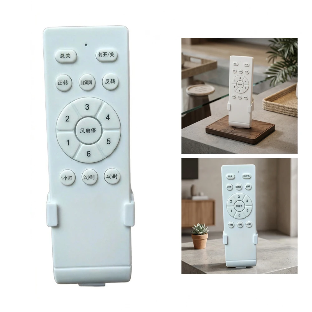 For Home Cooling White Ceiling Fan Remote Wireless Ceiling Switch 6 Speeds Settings Timer Function Abs Material