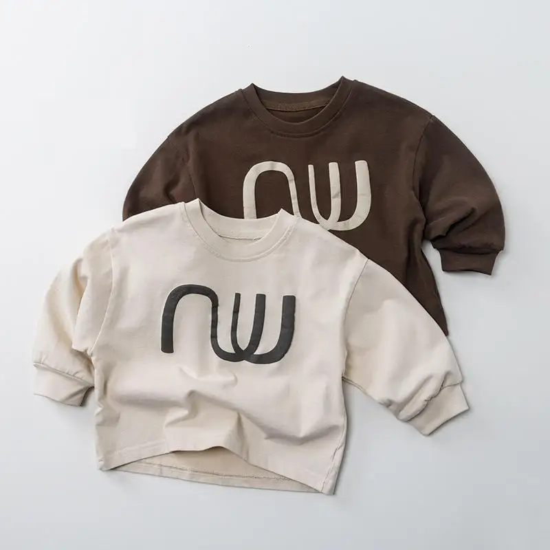 

2025 Autumn New Children Long Sleeve T Shirts Fashion Print Boys Girls Cotton Casual Tee Baby Clothes Kids Loose O-neck Tops