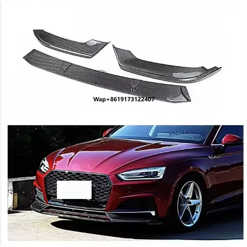 

For A5 S5 B9 2017-2020 True Dry Carbon Fiber Front Bumper Lip Car Accessories Diffuser Spoiler Body Kits Trim Decoration