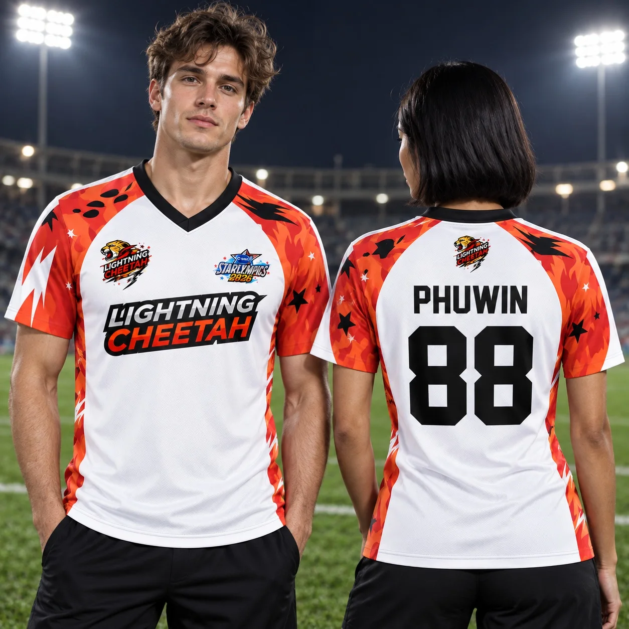 New Custom GMMTV Starlympics 2026 Lightning Cheetah BASKETBALL Jersey KHAOKLA FU POND PHUWIN JIMMY MARC JJ ASTON Fans Tshirt