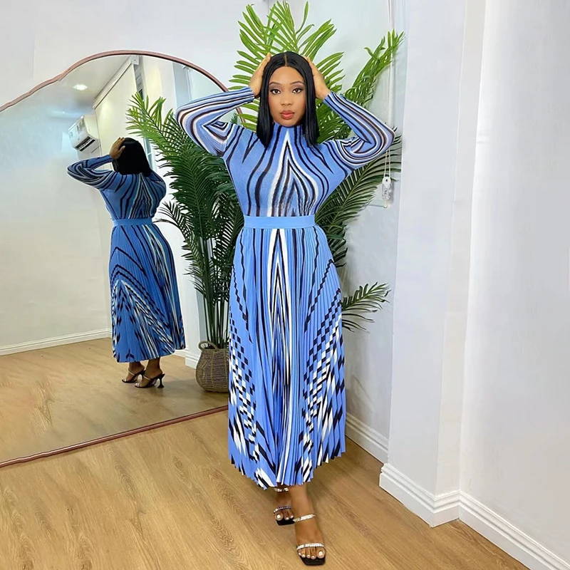 

Miyake 2022, модный плиссированный женский костюм с V-образным принтом, новая футболка со средним вырезом, осень-зима (топ + юбка), комплект из двух предметов