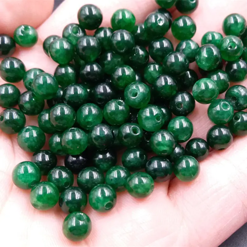 

4mm 100pcs DIY Jewelry Accessories Dark Green Emerald Beads Dried Sapphire Round Beads Loose Beads