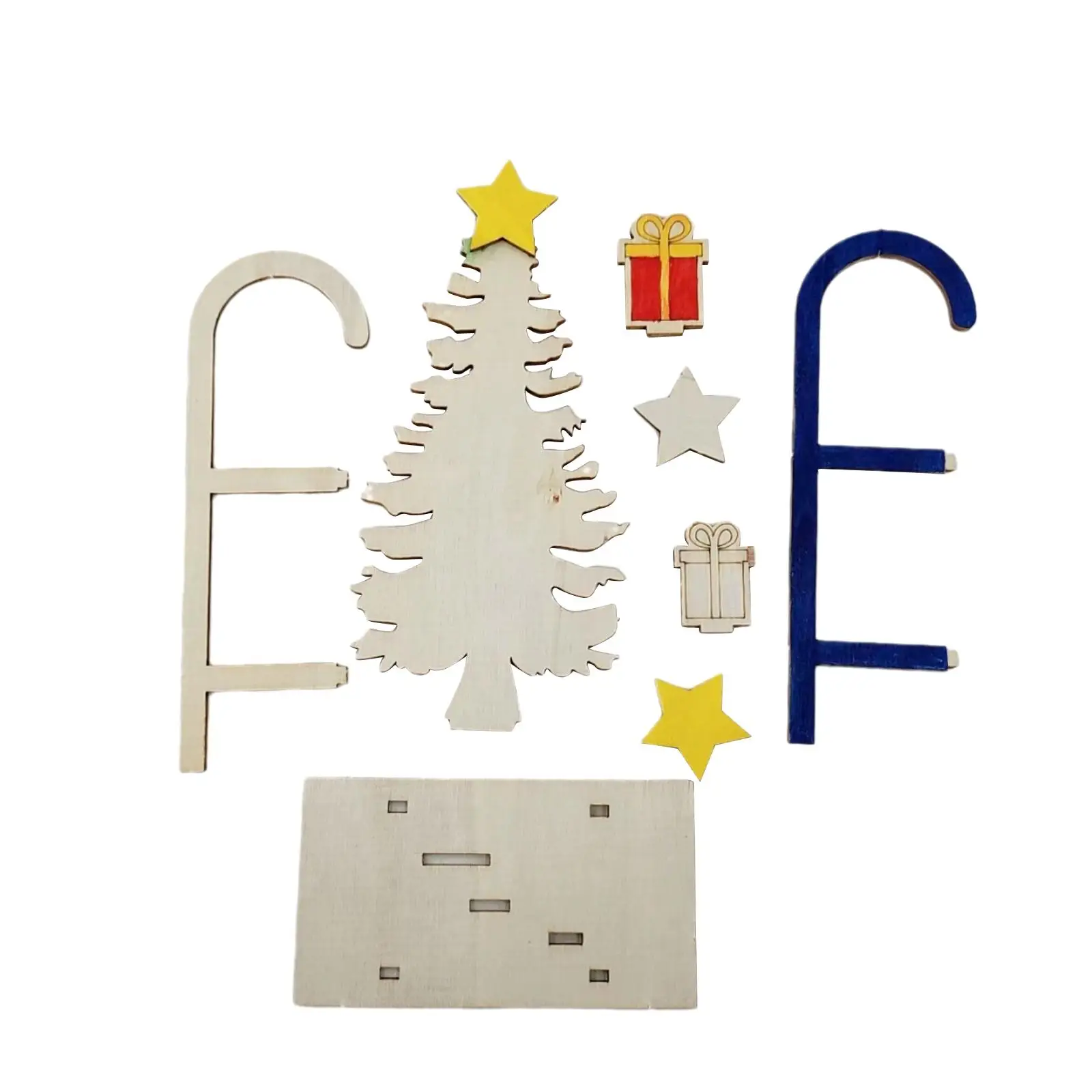 2x Wood Sled DIY Wooden Crafts Kit DIY Assembly Toys Miniature Wood Trim Xmas Tree