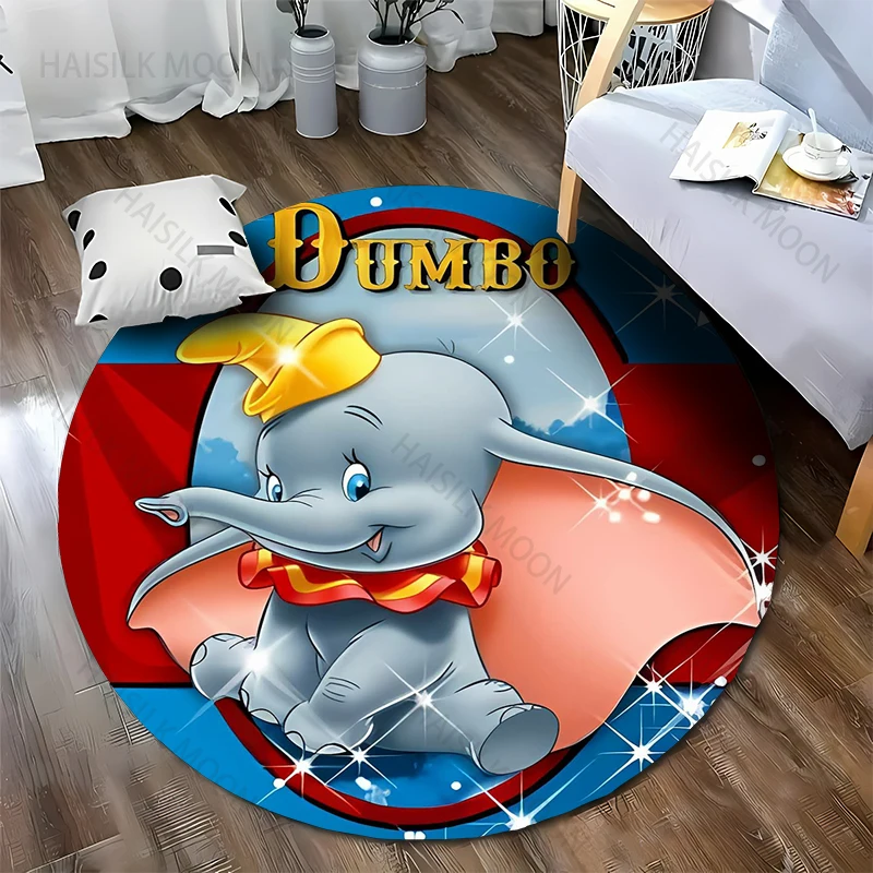 Disne Dumbo Round Rug,Carpets for Living Room Chair Decoration,Children's Play Crawling Soft Non-slip Floor Mat