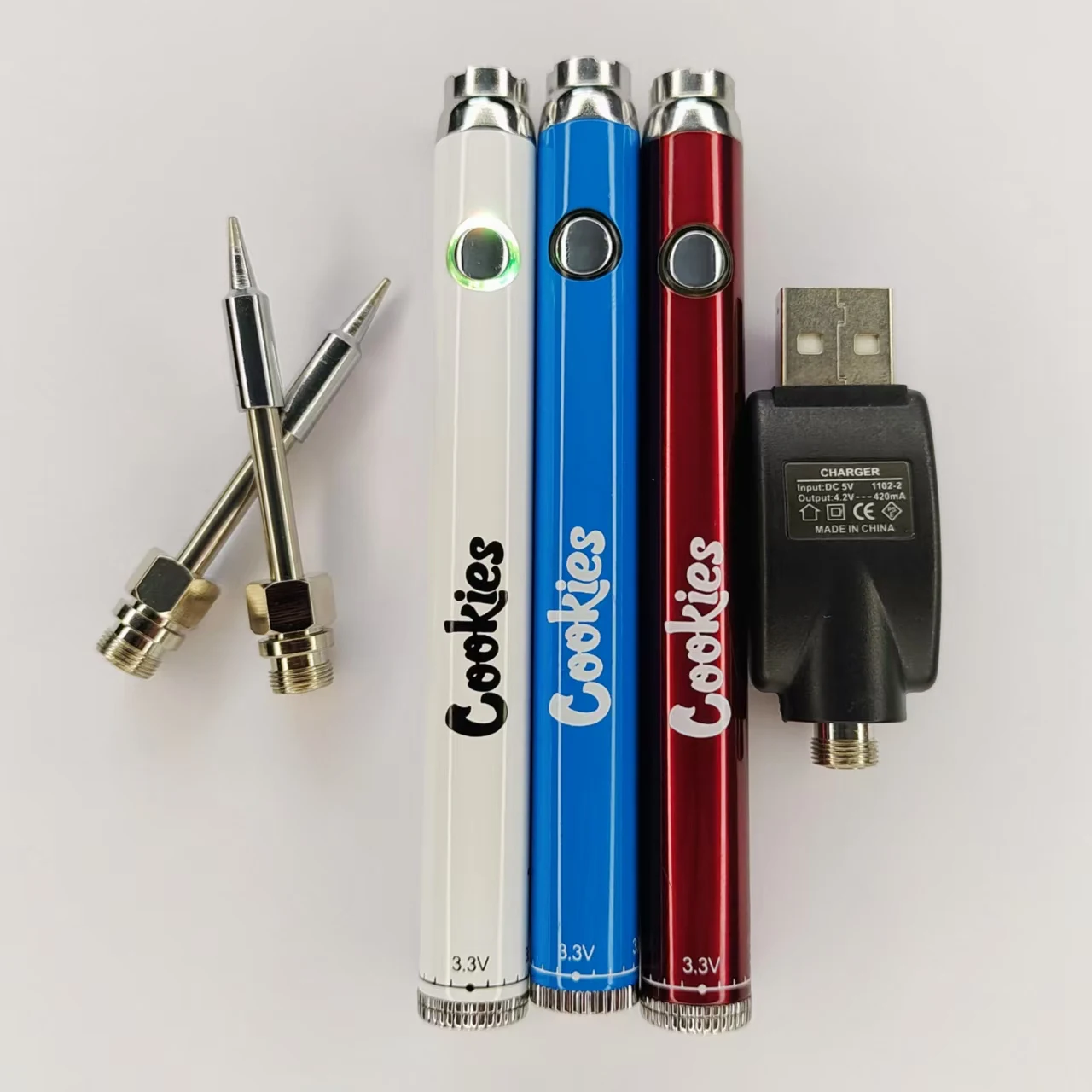 5pcs 380mah Cookies Twist Battery， Portable Electric Soldering Iron Welding Tool，510 Thread mini light bulb