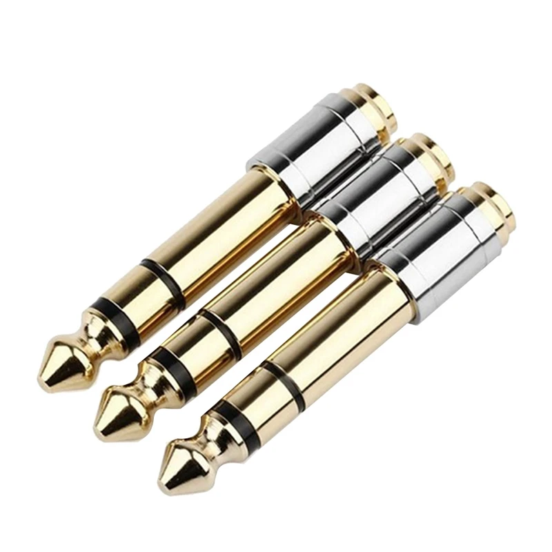 3Pc 6.35Mm To 3.5Mm Converters 1/4Inch Male 1/8Inch Female 6.35 To 3.5 Jack Headphone Audio Adapter Microphone Connector