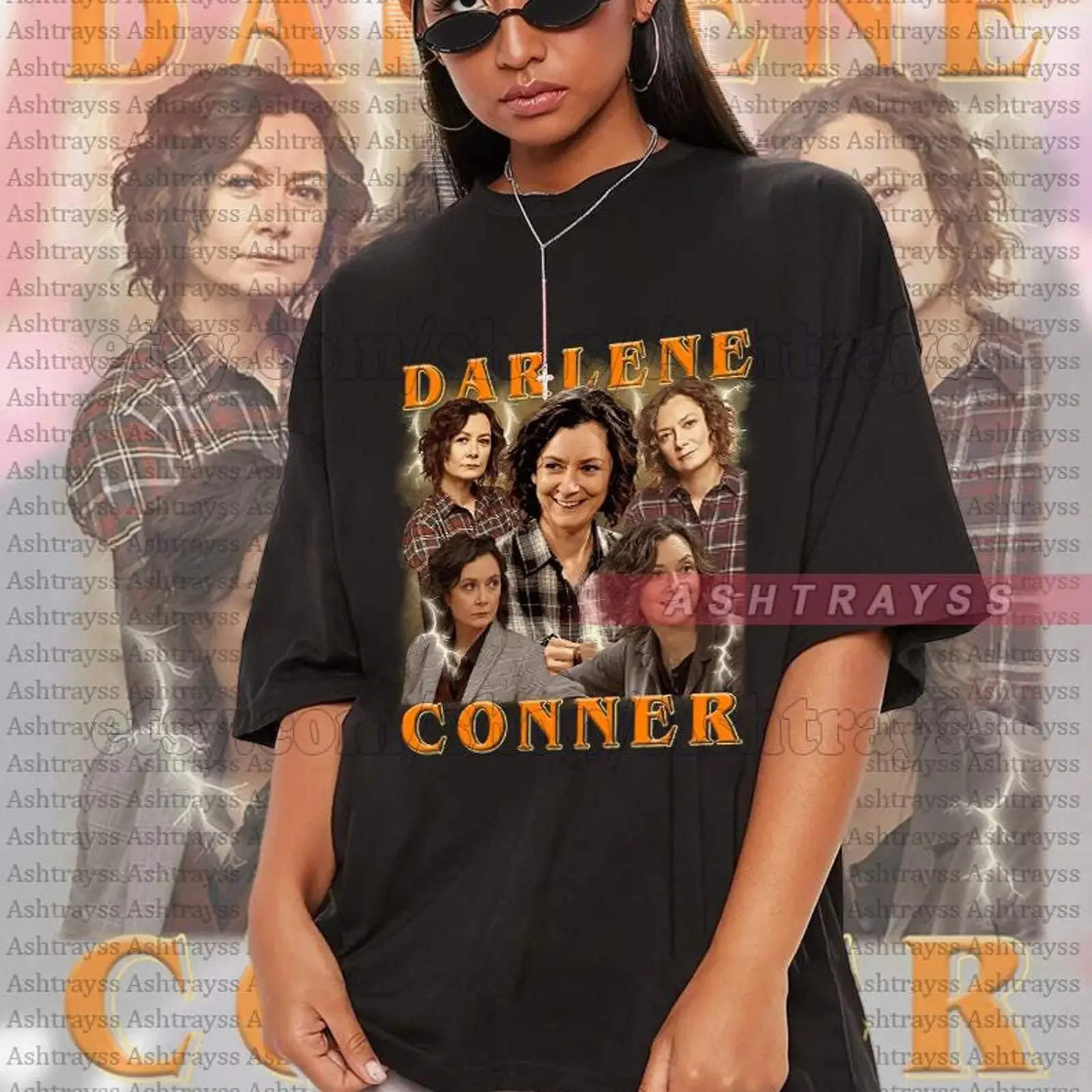 Винтажная футболка Darlene Conner в стиле бутлег с изображением Сары Гилберт, модный топ с эффектом потертости для повседневной носки, универсальный, мягкий, унисекс.