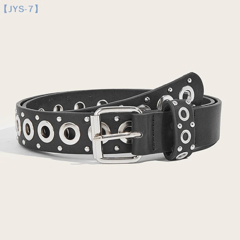 【JYS-7】여성 벨트 패셔너블한 리벳 얇은 벨트 개성 있는 니들 버클 벨트 스트리트 트렌드 펑크 힙합 스타일 벨트