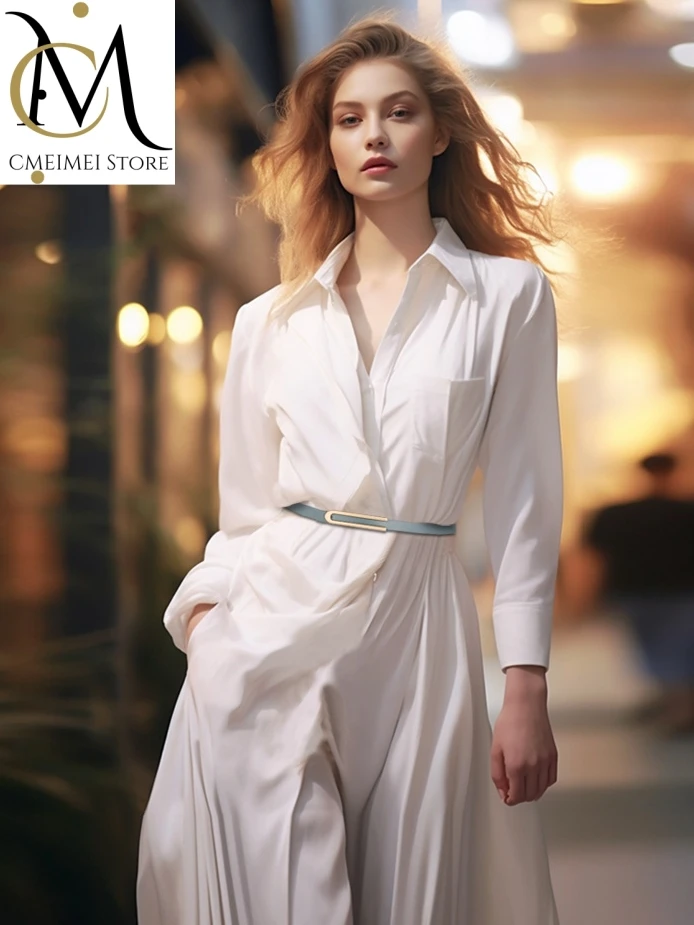 Trendy Ladies Waist Belts Cowhide Leather Thin Belt with U Shaped Smooth Buckle for Dresses