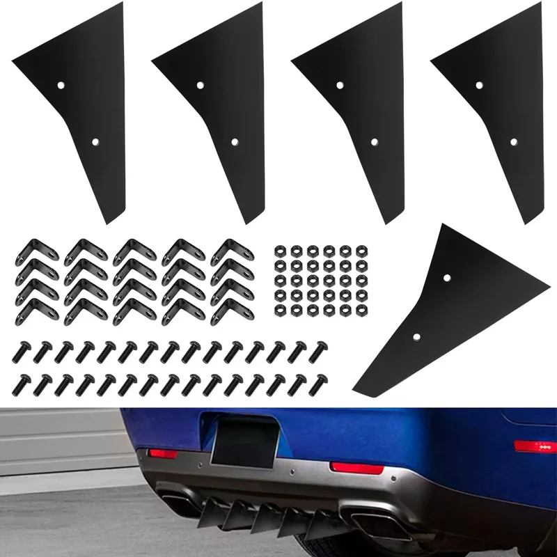 

Black ,Rear Diffuser 5 Piece Kit V2 For Dodge-Challenger SXT SRT RT Hellcat 2009-2014