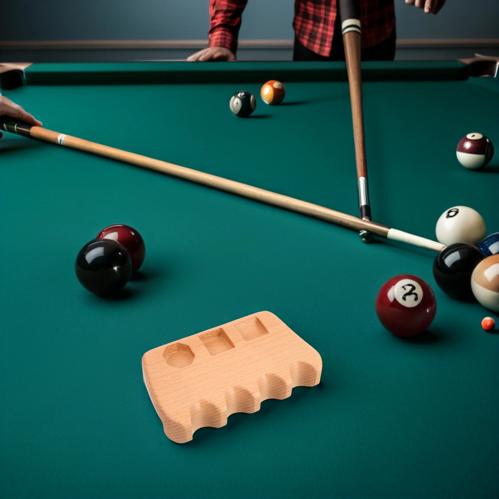 4-Cue Solid Wood Pool Cue Rack Portable Weighted Claw Holder Pool Stick Organizer Billiard Table Accessories Cue Stick Holder