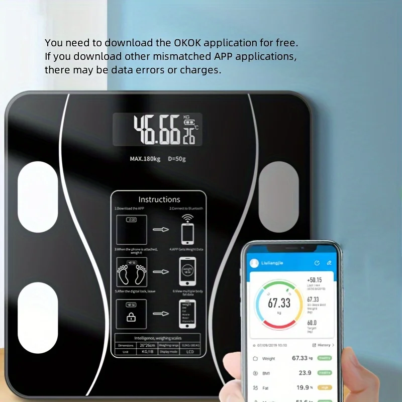 Body Fat Scale BT BMI Body Scales Smart Wireless Digital Weight Scale Body Composition Analyzer Weighing Scale Bathroom Tools