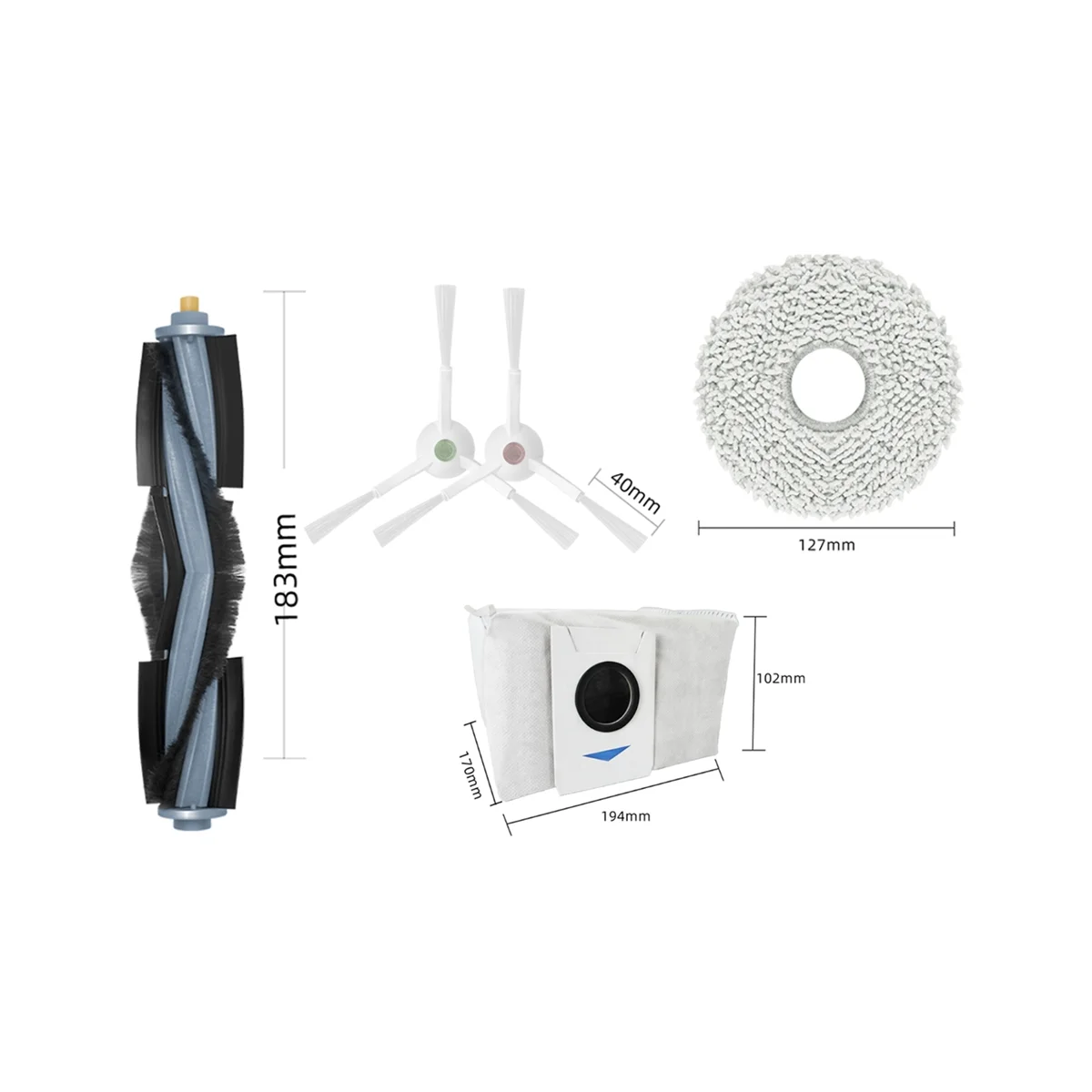 Основная боковая щетка, мешок для пыли, тканевый фильтр для швабры для Deebot T20/T20MAX/T20PRO/X1 OMNI/T10 Omni/Turbo пылесос