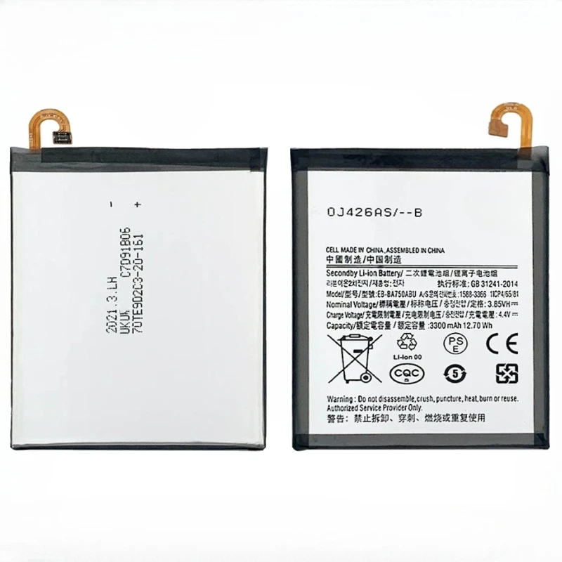 EB-BA750ABU 3.85V 3300mAh 12.7Wh Mobile Phone Battery For SAMSUNG Galaxy A7 2018 Version A730x A750 SM-A730x A10 2019 SM-A750F