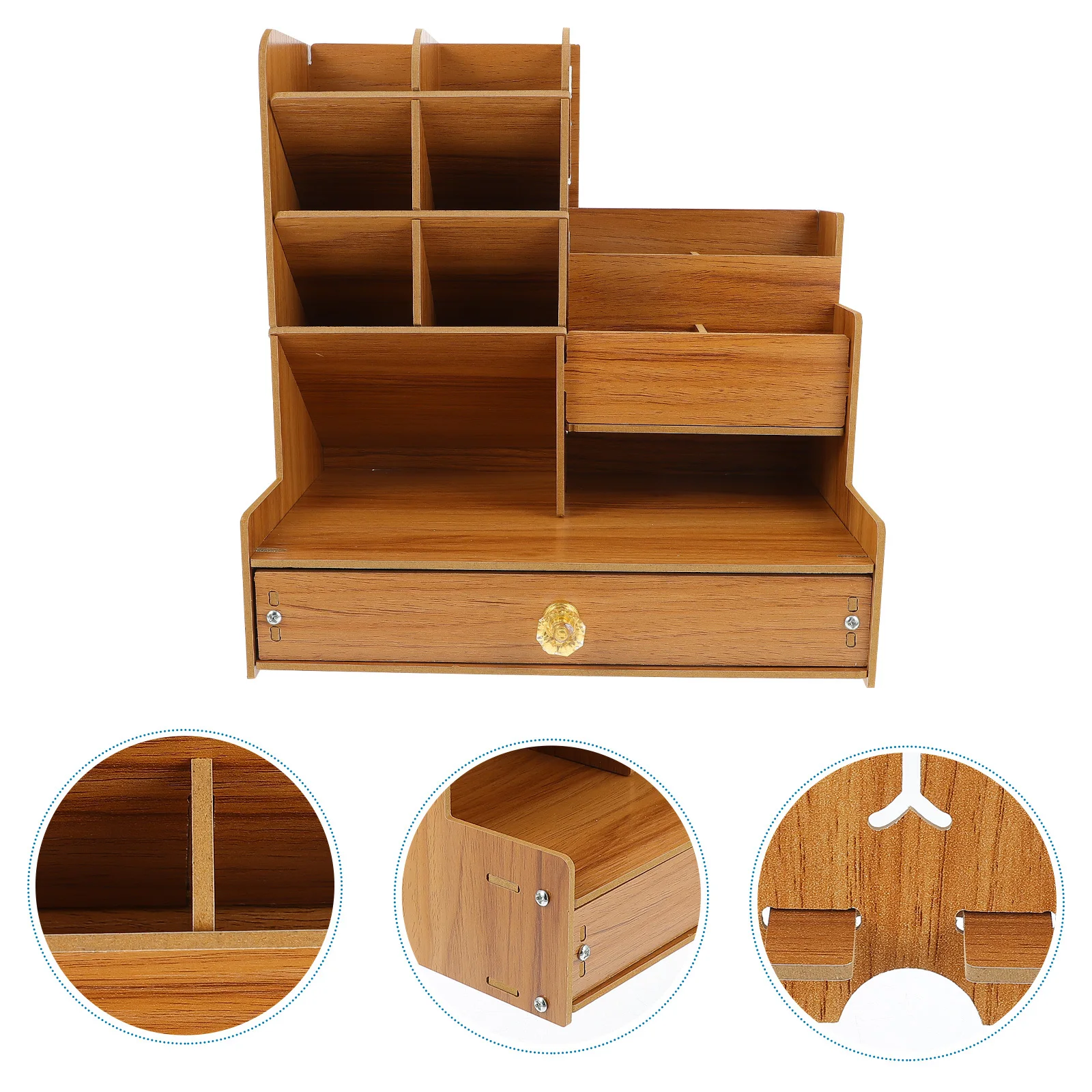 Portalápices de madera de cerezo, organizador de escritorio de gran capacidad, caja de almacenamiento multiusos para escritorio de oficina, organizador de bolígrafos, papelería