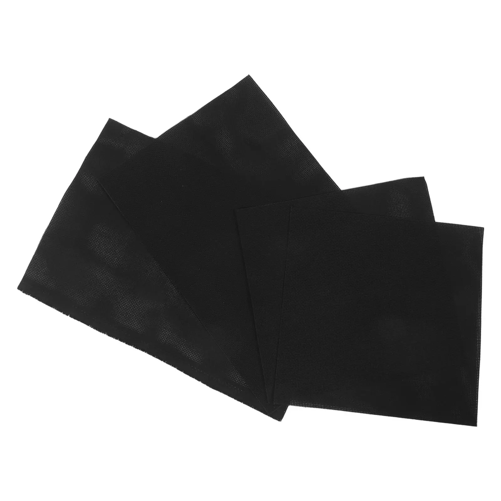 4Pcs 11Ct Black Embroidery Fabric Thick Cotton Stitching Sheet for Cross Stitch Punch Needle Craft Supplies DIY Home Decor