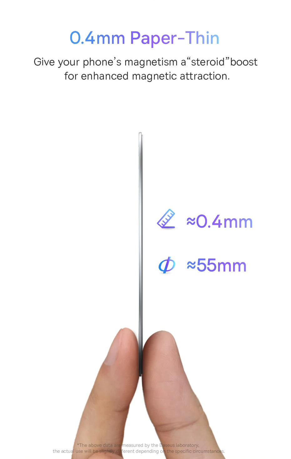 Baseus 2 Stück magnetische Metallplatten-Aufkleberringe für kabelloses Ladegerät, Telefonhalter für iPhone 17 Air 16 15 Pro Max, Ladering – Detail 5