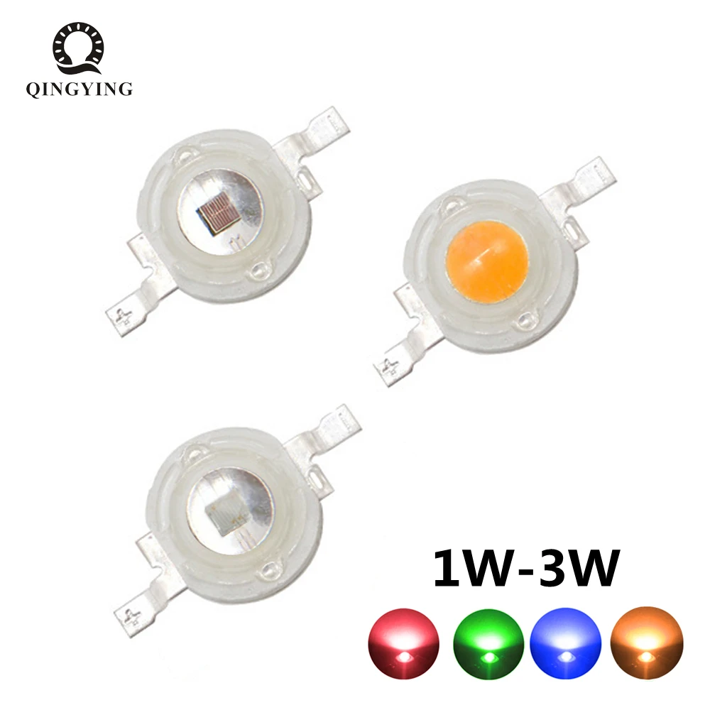 10pcs 1W 3W High Power LED Light-Emitting Diode LEDs Chip SMD Warm White Red Green Blue Yellow For SpotLight Downlight Lamp Bulb