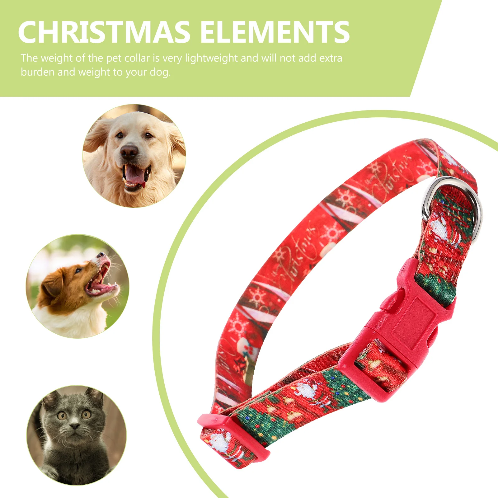 

Christmas Dog Adjustable Lightweight For Small Large Dogs Holiday Party Outdoor Pet Collar Xmas Puppy Collar Decor