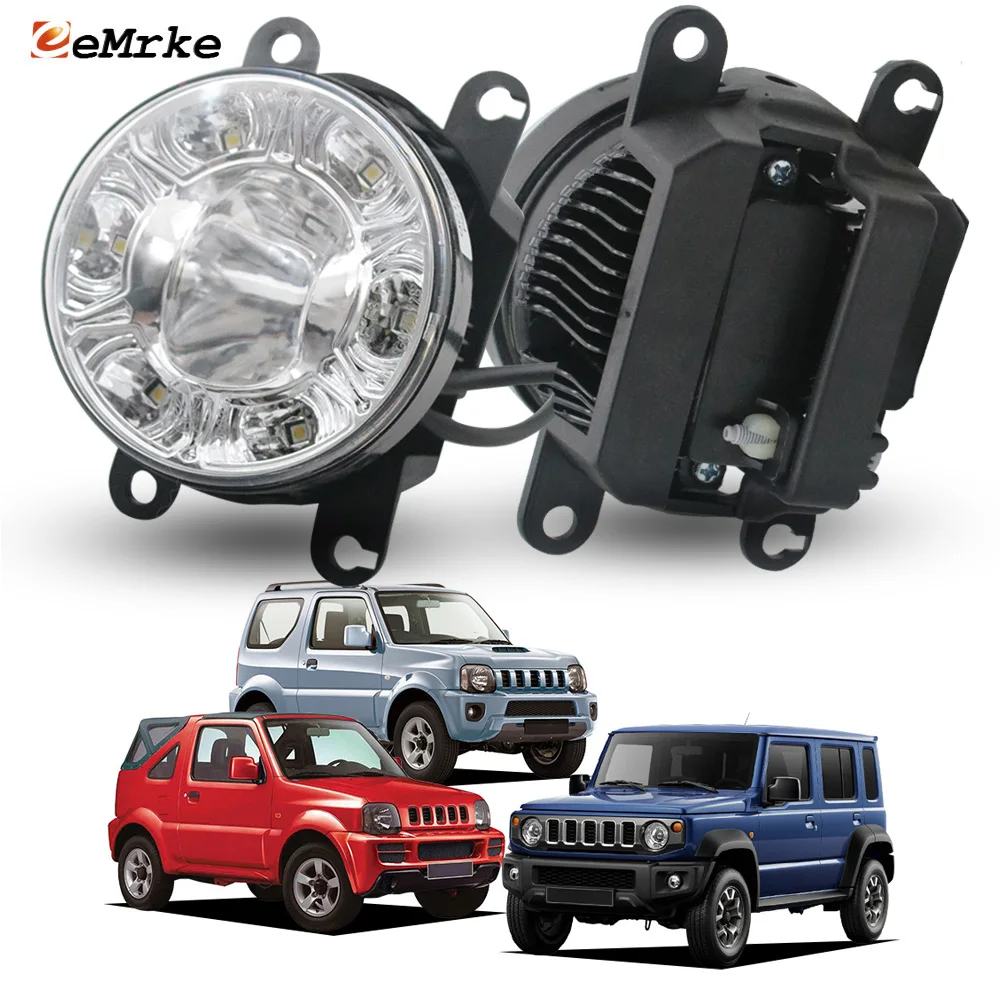 

LED Fog Lights for Suzuki Jimny JB43 Jimny MK4 JB64 JB74 2006-2025 DOT SAE E-mark E4 18W LED DRL Can Turn Off / Start Headlight