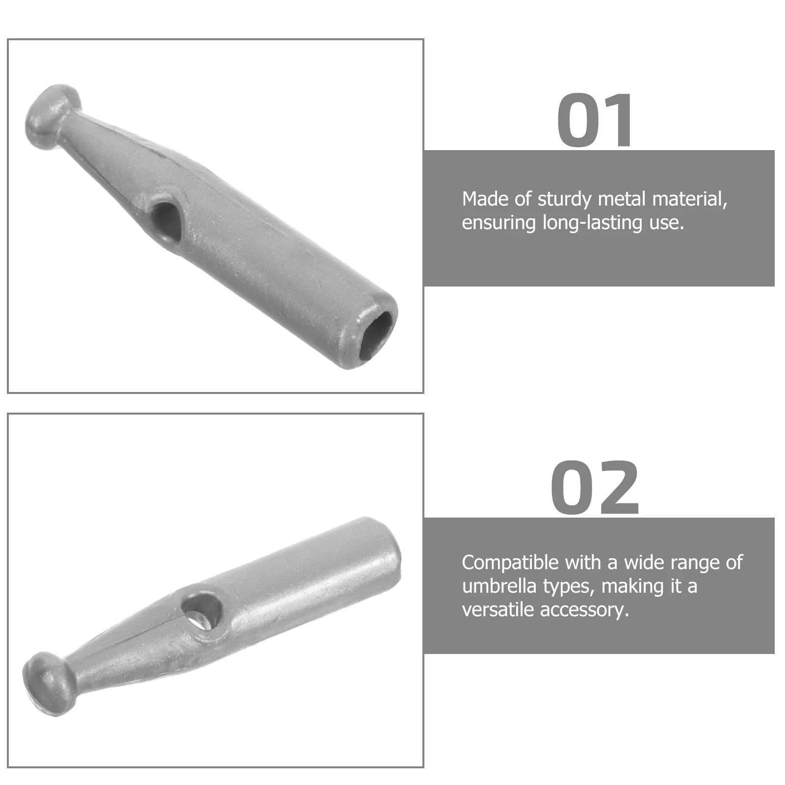 

10 Gray 3mm Hole Plastic Umbrella Tail Beads Repair Replacement Accessories Folding Rain Umbrella End Caps Durable Small Beads