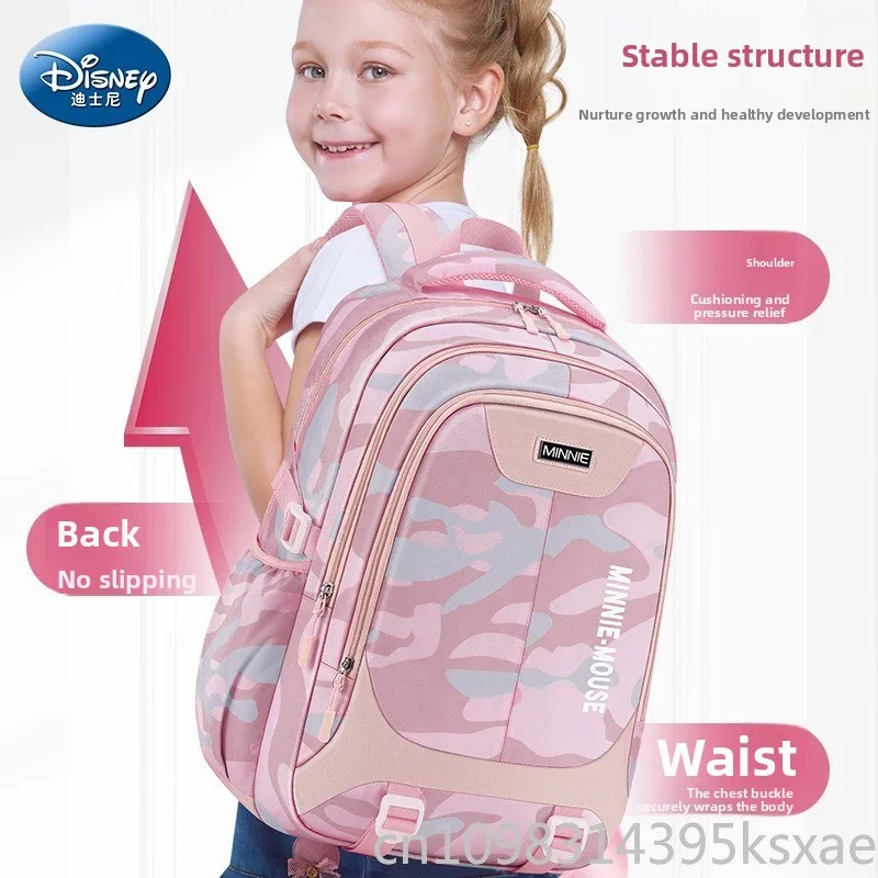 Disney Girls School Backpack Lightweight Supportive with Padded Straps and Multiple Compartments for Elementary School Students