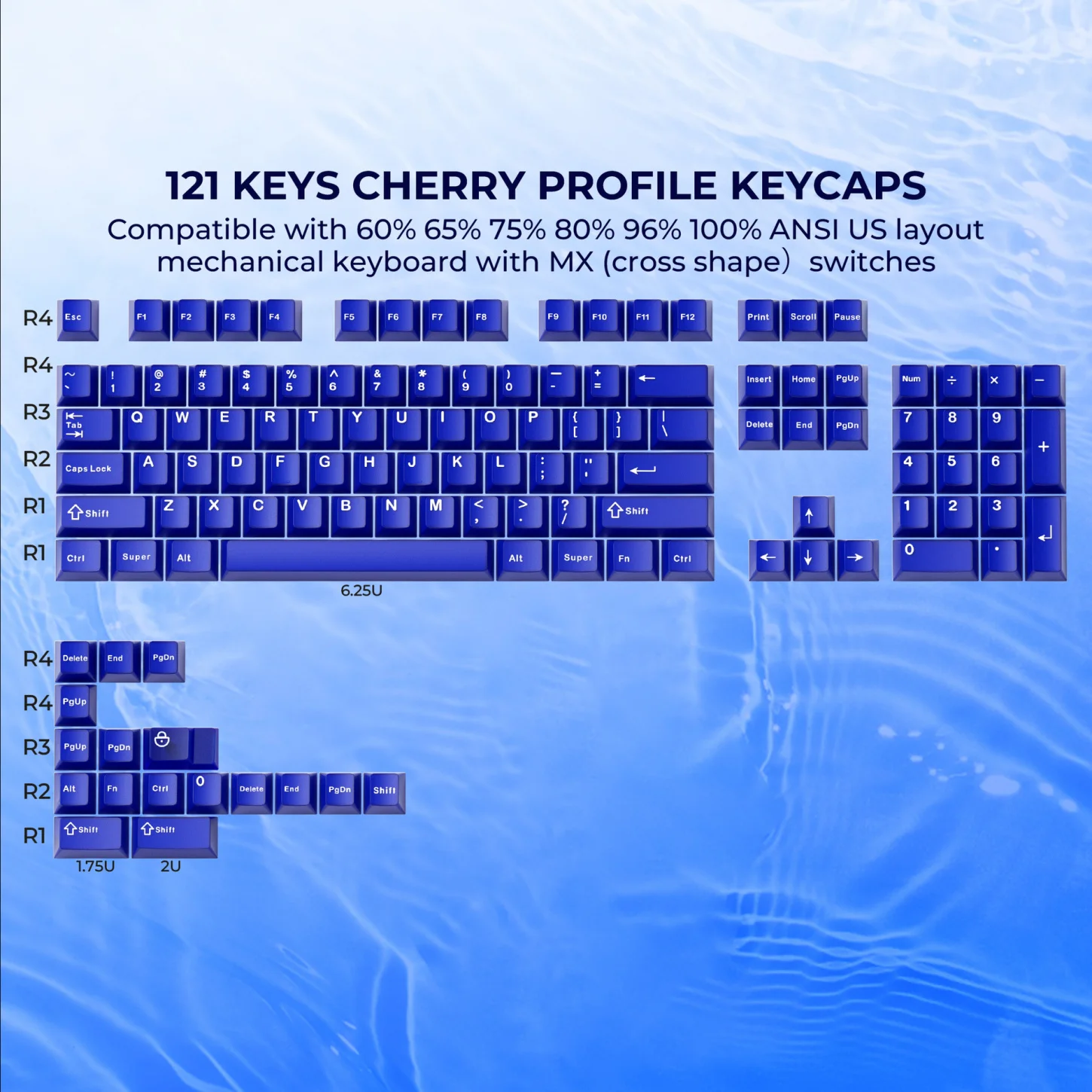 

Blue/white/red jade, original high-personality engraved double-layer transparent high-value customized keyboard